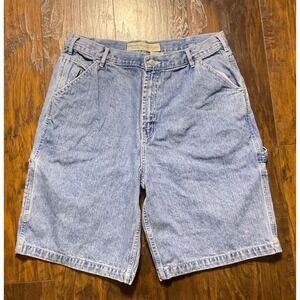 Faded Glory Mens Vintage Y2K Carpenter Denim Shorts Blue Size 36 Baggy
